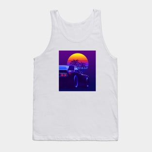 Dodge Charger in retro bg Tank Top